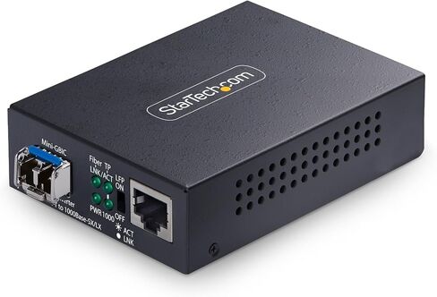 StarTech Single-Mode (SM) LC Fiber Media Converter for 10/100/1000 Networks, Standalone Gigabit Ethernet to Fiber Converter, 20km - TAA in Kuwait