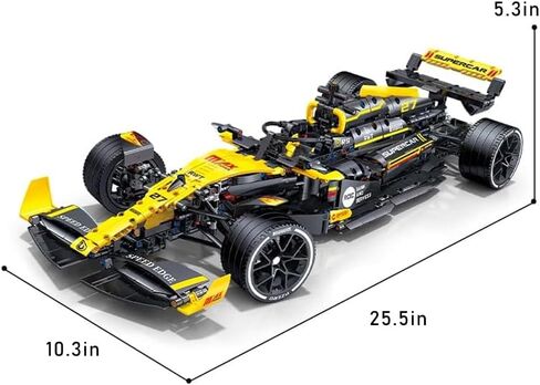 مجموعة بناء سيارات السباق AM24 Formula 1، مجموعة قابلة للتجميع بمقياس 1:8 للبالغين، متوافقة مع Lego، نموذج بناء وعرض مفصل أصلي لديكور المنزل أو المكتب (1650 قطعة) in Saudi Arabia