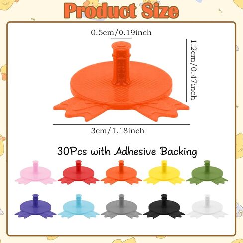 30Pcs Duck Feet Plug, Rubber Duck Mount Car Dashboard Holder Organizer - Accessories with Strong Adhesive Backing, 10 Assorted Colors for Jeep Dash, Vehicle Interior Decor, Party Favors in Kuwait