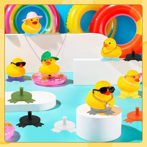 30Pcs Duck Feet Plug, Rubber Duck Mount Car Dashboard Holder Organizer - Accessories with Strong Adhesive Backing, 10 Assorted Colors for Jeep Dash, Vehicle Interior Decor, Party Favors in Kuwait
