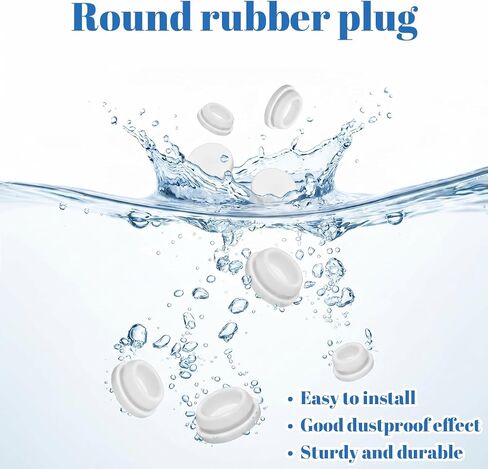 62 PCS 6 Sizes Silicone Rubber Plugs for Round Holes, Drainage Plugs for Planters, 1" 3/4" 5/8" 1/2" 3/8" 1/4" White Hole Plug Snap Locking T-Shape Furniture Bathtub in Kuwait