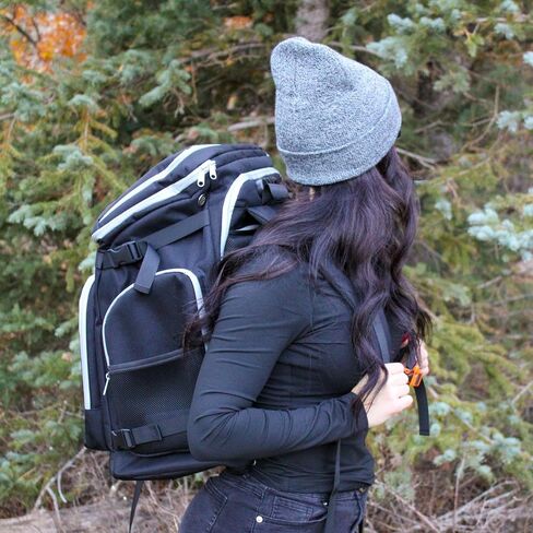 Ski Boot Bag - Waterproof Ski and Snowboard Travel Backpack, TSA Lock, Ventilated Boot Compartment - Durable Ski Backpack for Boots, Goggles, Helmets & Others in Kuwait