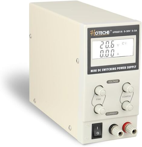 Hoteche 30V 5A DC مزود طاقة متغير، 110V/220V مدخل مزدوج عالي الدقة منضدة مختبر محمولة قابلة للتعديل تبديل منظم إمداد الطاقة للمختبر، DIY والإصلاح in Kuwait