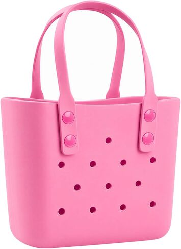 Rubber Tote Bag Small Beach Bag Waterproof Outdoor Tote Bag Washable Tote Portable Travel Bag Open Handbag for Girls/Kids in Saudi Arabia