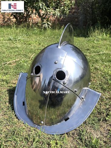 Nautical-Mart Secutor Silver LARP Gladiator ARMOR Helmet in Kuwait
