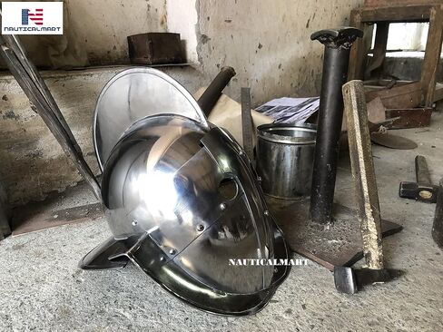 Nautical-Mart Secutor Silver LARP Gladiator ARMOR Helmet in Kuwait