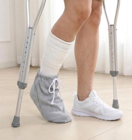 Cast Sock, Adjustable Cast Sock Cover for Foot for Men & Women, Breathable Ribbed Cloth Socks for Casted Foot (Grey, 14.6 x 9.8 Inches) in Kuwait
