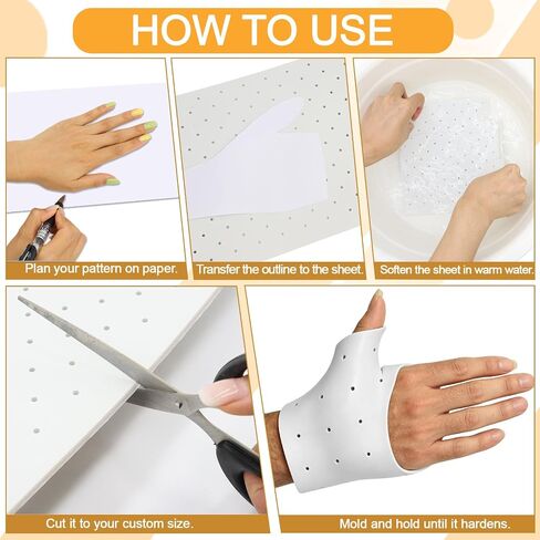 2 Pcs Thermoplastic Splint Sheet, 11.8 x 17.7 Inch Moldable Splint Material | Heat Soften Customizable White Polymer Sheet for Physical Therapy, Orthotic Brace Making in Kuwait