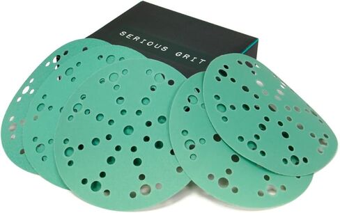 6-Inch 49-Hole P80 Grit Sanding Discs - 50 Pack Box | Fits Festool ETS / RO 150 Sanders - Heavy-Duty Hook & Loop Wet/Dry Film Sandpaper For Wood, Auto Body, Paint, Metal, & More in Saudi Arabia