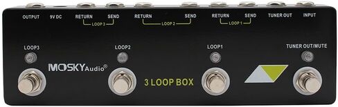 Guitar Looper Pedal for MOSKYaudio 3 LOOP BOX, True Bypass Loop Effect with Tuner Mute, Metal Shell, Unlimited Recording Time, 3-Loop Series Layering for Guitarists and Bassists in Kuwait