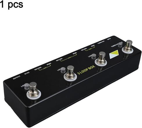 Guitar Looper Pedal for MOSKYaudio 3 LOOP BOX, True Bypass Loop Effect with Tuner Mute, Metal Shell, Unlimited Recording Time, 3-Loop Series Layering for Guitarists and Bassists in Kuwait
