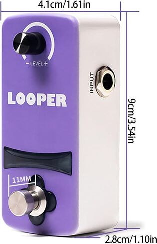Mini Electric Guitar Looper Pedal - 12 Minutes Recording Time, Unlimited Overdubs, High Fidelity Audio - Portable Loop Station with 3.5mm I/O, Headphone Monitor, Dual Power (9V DC/USB-C) - Purple in Kuwait
