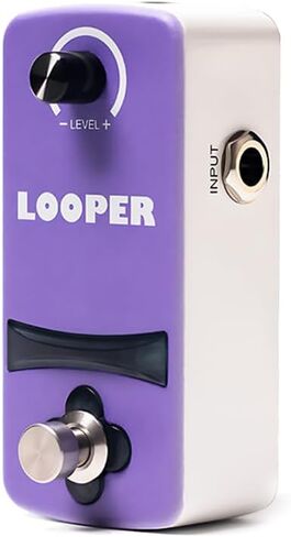 Mini Electric Guitar Looper Pedal - 12 Minutes Recording Time, Unlimited Overdubs, High Fidelity Audio - Portable Loop Station with 3.5mm I/O, Headphone Monitor, Dual Power (9V DC/USB-C) - Purple in Kuwait
