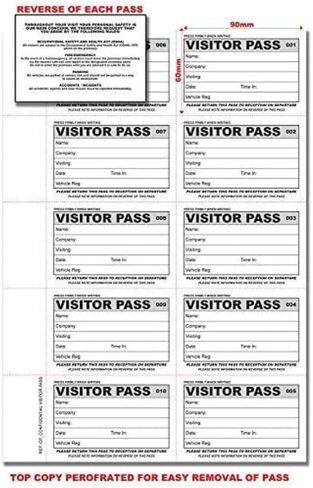 Cherry Confidential Visitor Pass Book | Carbonless Duplicate Visitor Log with Security Sheet & Perforated Tear-Out Slips | 300 Visitor Passes with Log Sheet for Schools, Businesses & Workplaces in Kuwait