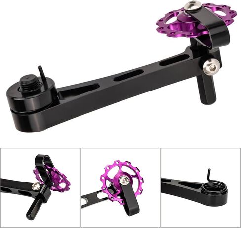 Bike Chain Tensioner, Bicycl-e Tensioner, Aluminum Alloy Adjustable Chain Guide, Single Speed Chains Adjuster Converter for MTB, Road Bike, 2.30x1.10x4.33inch in Kuwait