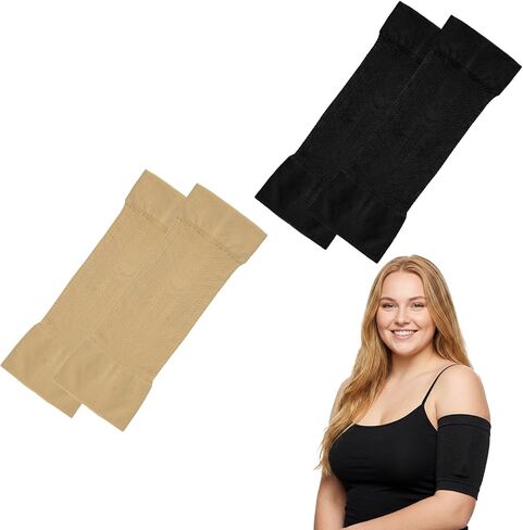 2 Pairs Slimming Arm Shapers Sleeve Upper Flabby Arm Wraps Slim Arm Compression Sleeves for Women Men Arms Sun Protection in Kuwait