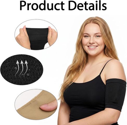 2 Pairs Slimming Arm Shapers Sleeve Upper Flabby Arm Wraps Slim Arm Compression Sleeves for Women Men Arms Sun Protection in Kuwait