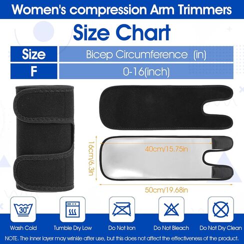 Sliver Sleeves for Women, Adjustable Arm Sweat Bands for Women, Slimmer Sleeves for Sports Workout(Fits Bicep Circumference of 0–16") in Kuwait