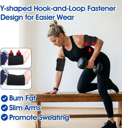 Sliver Sleeves for Women, Adjustable Arm Sweat Bands for Women, Slimmer Sleeves for Sports Workout(Fits Bicep Circumference of 0–16") in Kuwait