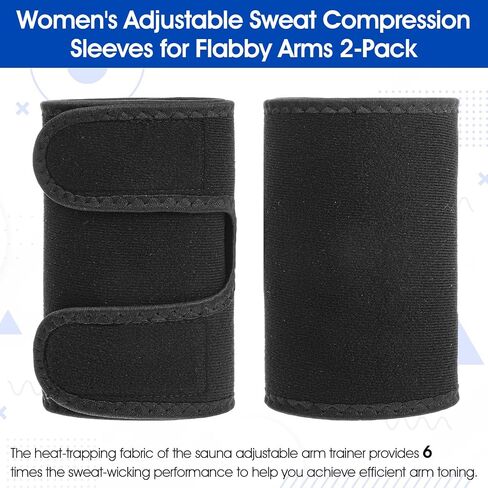 Sliver Sleeves for Women, Adjustable Arm Sweat Bands for Women, Slimmer Sleeves for Sports Workout(Fits Bicep Circumference of 0–16") in Kuwait