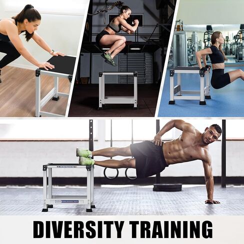 GanFindX Steel Plyo Box 12 Inch with 15 * 12 Inch Surface Metal Plyometric Jumping Box Home Gym Jump Trainer for Fitness Exercise Agility Stamina Conditioning Strength Training, White in Kuwait