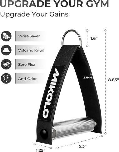 Mikolo Aluminum Alloy Cable Machine Handles, Exercise Handles D Handle Cable Attachments for Gym, Durable Cable Machine Attachment for Cable Crossover Training (with Bearing and 15mm Steel Tubing) in Kuwait