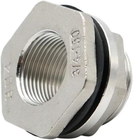 1/4"3/8"1/2"3/4"1"1-1/4"1-1/2"2" B S P 304 Female Stainless Steel Bulkhead Pipe Fitting Connector Coupler(DN10) in Kuwait