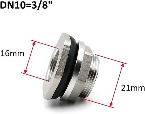 1/4"3/8"1/2"3/4"1"1-1/4"1-1/2"2" B S P 304 Female Stainless Steel Bulkhead Pipe Fitting Connector Coupler(DN10) in Kuwait
