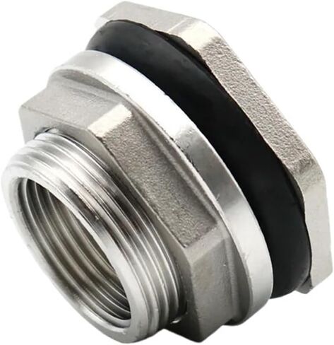 1/4"3/8"1/2"3/4"1"1-1/4"1-1/2"2" B S P 304 Female Stainless Steel Bulkhead Pipe Fitting Connector Coupler(DN10) in Kuwait