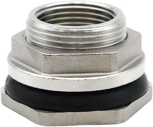 1/4"3/8"1/2"3/4"1"1-1/4"1-1/2"2" B S P 304 Female Stainless Steel Bulkhead Pipe Fitting Connector Coupler(DN10) in Kuwait