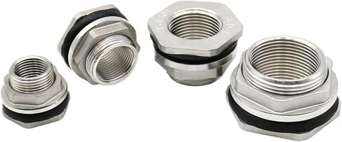 1/4"3/8"1/2"3/4"1"1-1/4"1-1/2"2" B S P 304 Female Stainless Steel Bulkhead Pipe Fitting Connector Coupler(DN10) in Kuwait