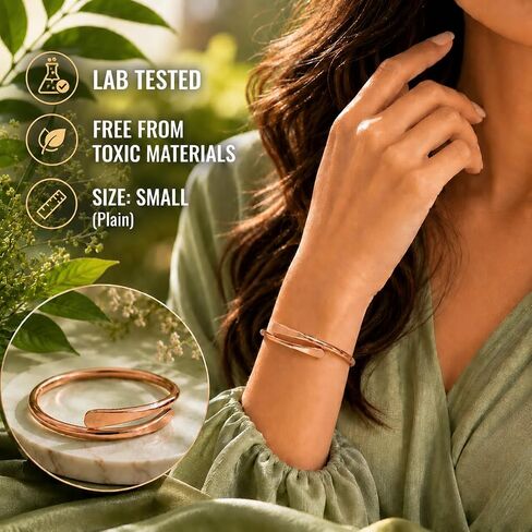 Hand Forged 100% Pure Copper Bracelet. Made with Solid High Gauge Copper and Health benefits. Enhance your well-being in style… in Saudi Arabia