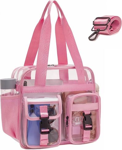 Eslcorri Clear Tote Bag Stadium Approved, 12x12x6 Large Events Crossbody Handbag for Games & Work in Kuwait