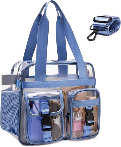 حقيبة يد Eslcorri Clear Tote Bag معتمدة من الاستاد، حقيبة يد للمناسبات الكبيرة مقاس 12x12x6 للألعاب والعمل in Saudi Arabia