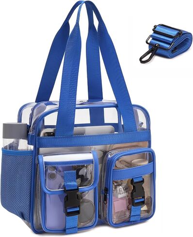 حقيبة يد Eslcorri Clear Tote Bag معتمدة من الاستاد، حقيبة يد للمناسبات الكبيرة مقاس 12x12x6 للألعاب والعمل in Saudi Arabia