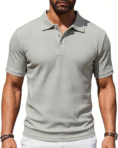 Shirts for Men Summer Short Sleeve Textured Tops Lightweight Breathable Lounge Solid Color Shirts for Daily in Kuwait