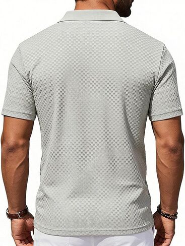 Shirts for Men Summer Short Sleeve Textured Tops Lightweight Breathable Lounge Solid Color Shirts for Daily in Kuwait