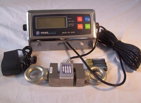 S Type Load Cell Crane Scale 1000 Lb X 0.1 Lb ST-1k with Digital Indicator 2 Eye Bolts and 20' Cable,NEW with Certificate of Calibration in Kuwait