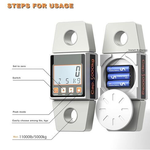 11000lb/5000kg Digital Crane Scale, High Accuracy Hanging Scale, Heavy Duty Electronic Scale LCD Display, Shackle, Kilograms and Pounds Display in Kuwait