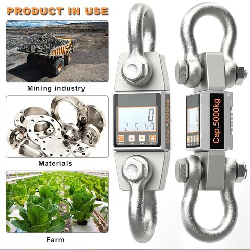 11000lb/5000kg Digital Crane Scale, High Accuracy Hanging Scale, Heavy Duty Electronic Scale LCD Display, Shackle, Kilograms and Pounds Display in Kuwait