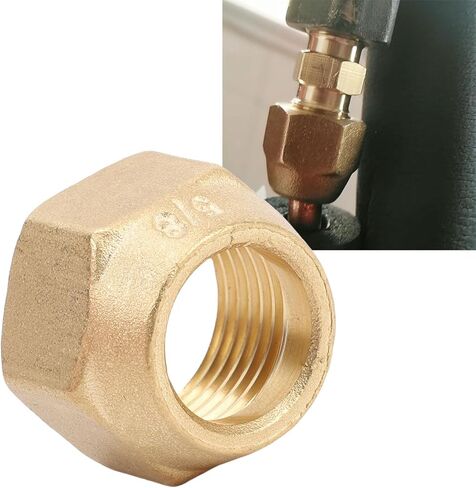 5/8Inch HVAC Brass Flare Nut,Thickened 5/8Inch Flare Connection Nut, 10 Pcs Flare Nut 5/8 Inch Thickened Brass Flare Tube Fitting for Air Conditioning Copper Pipes in Kuwait
