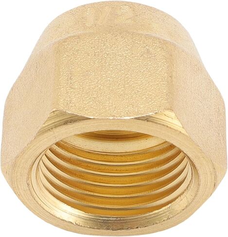 Brass Refrigeration Flare Nut, HVAC Copper Pipe Flare Nut, 10PCS 1/2 Inch Flare Nuts Thickened Brass Flare Tube Fittings for Air Conditioning Copper Pipe Extension Butt in Kuwait