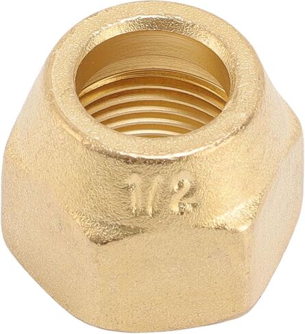 Brass Refrigeration Flare Nut, HVAC Copper Pipe Flare Nut, 10PCS 1/2 Inch Flare Nuts Thickened Brass Flare Tube Fittings for Air Conditioning Copper Pipe Extension Butt in Kuwait