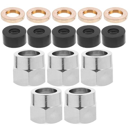 Baluue 5pcs Gas Flare Tube Nut G1/2 Compatible with Gas Tubing Stainless Steel Copper Material with Spring with Washer Convenient Installation in Kuwait