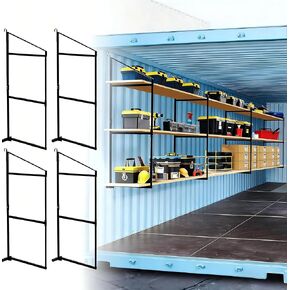 4 Pack Shipping Container Shelving Bracket with 60.5" H X 22.3" W, 3 Tiers Shipping Container Shelves-Bracket Rack with 1100 lbs Capacity - D-Ring Mount forHeavy Duty Cargo Shelves Rack in Kuwait