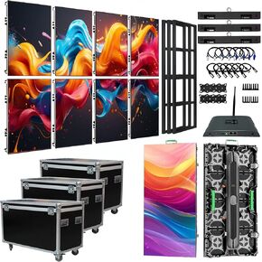 LED Video Wall Panel, Rental LED Display Screen, Giant Stage Backdrop Advertising Screen, P2.91 P3.9 P4.81 Modular LED Display for Events & Commercial Advertising (12, P3.91, 50*50cm(1.64ft*1.64ft)) in Kuwait