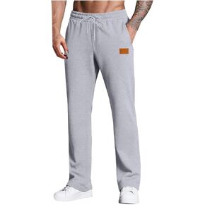 Mens Jogger Sweatpants Drawstring Open Bottoms Joggers for Men Teen Boys Active Running Gym Sweats Pants Relaxed Fit in Kuwait