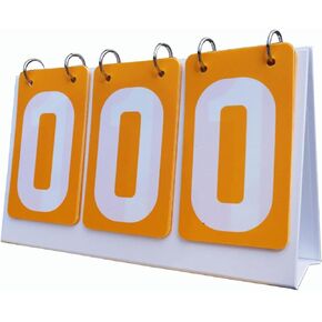Sports Scoreboard Flip Number Score Board 3 Digit Score Keeper Tabletop Score Flipper PVC Material Manual Score Counter Suitable for Basketball Footba, Yellow in Kuwait