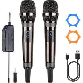 Wireless Microphones for Karaoke Singing, Professional Dual Cordless Mic System , 500ft Long Range Dual Handheld Cordless& LED Display, Dynamic Karaoke Microphone for Singing, DJ, Church, Party in Kuwait