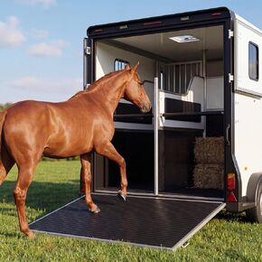 4 x 6 ft Horse Trailer Mat Rubber Waterproof Stall Mat with Shock Absorption and Cushioning Heavy Duty Non Slip Stable Pads for Livestock Trailers Stalls Driveways Garages Livestock Barn in Kuwait